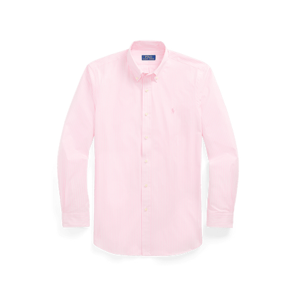 POLO RALPH LAUREN - Chemise rayée ajustée popeline stretch Rose et blanc - Lothaire