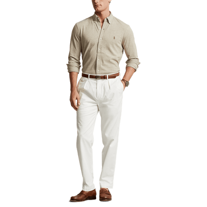 POLO RALPH LAUREN - Chemise ultra-légère en coton piqué Beige