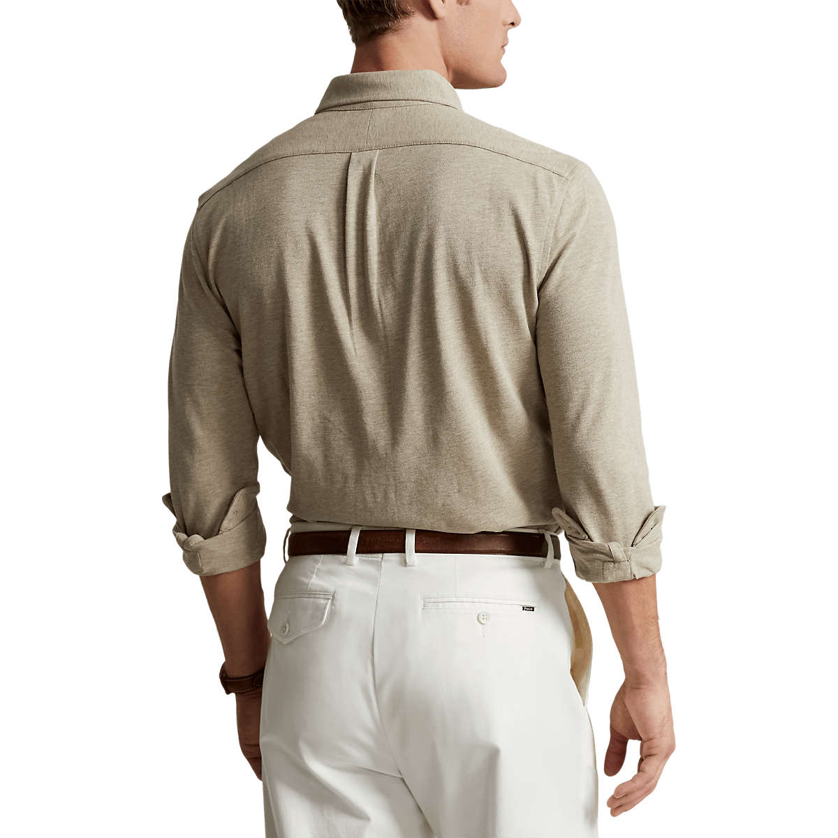 POLO RALPH LAUREN - Chemise ultra-légère en coton piqué Beige
