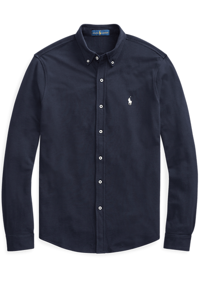 POLO RALPH LAUREN - Chemise ultra - légère en coton piqué Bleu marine - Lothaire