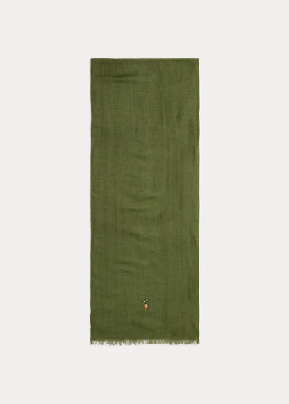 Polo Ralph Lauren - Écharpe green délavée en lin mélangé