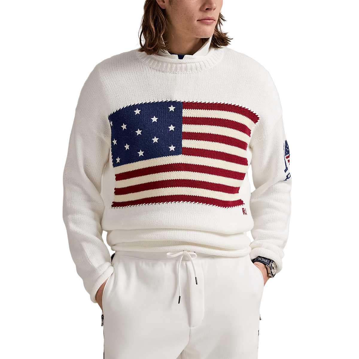 POLO RALPH LAUREN - Le pull I Heart Polo à drapeau Blanc
