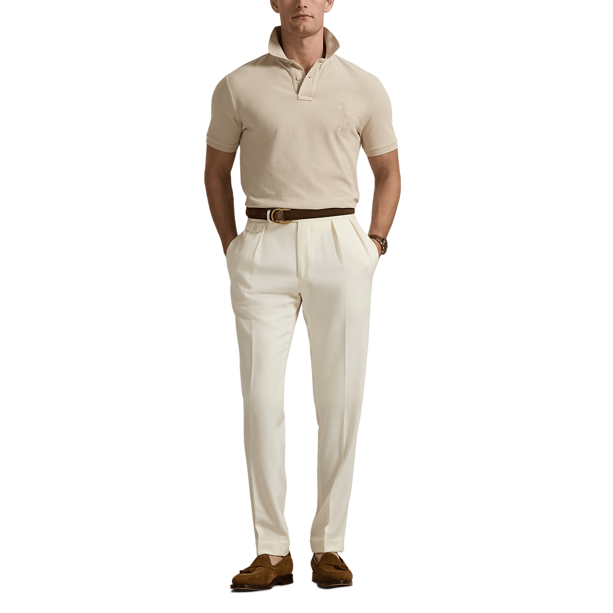 POLO RALPH LAUREN - Polo Big Pony en piqué coupe ajustée Beige