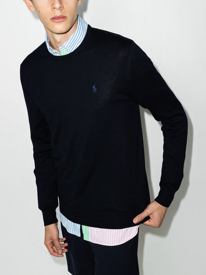 Polo Ralph Lauren - Pull cintré en coton Hunter Navy