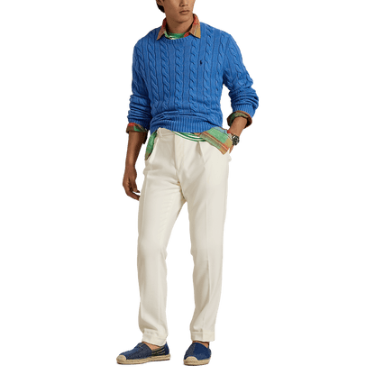 POLO RALPH LAUREN - Pull en coton torsadé Bleu
