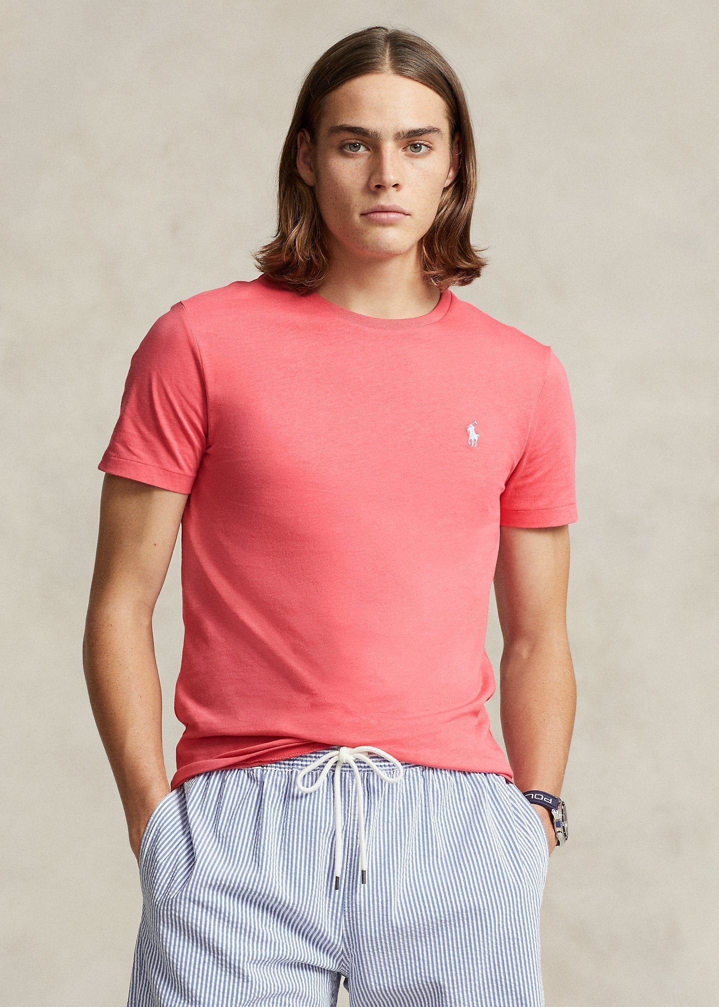 Polo Ralph Lauren - T-shirt col rond en jersey coupe ajustée C7194