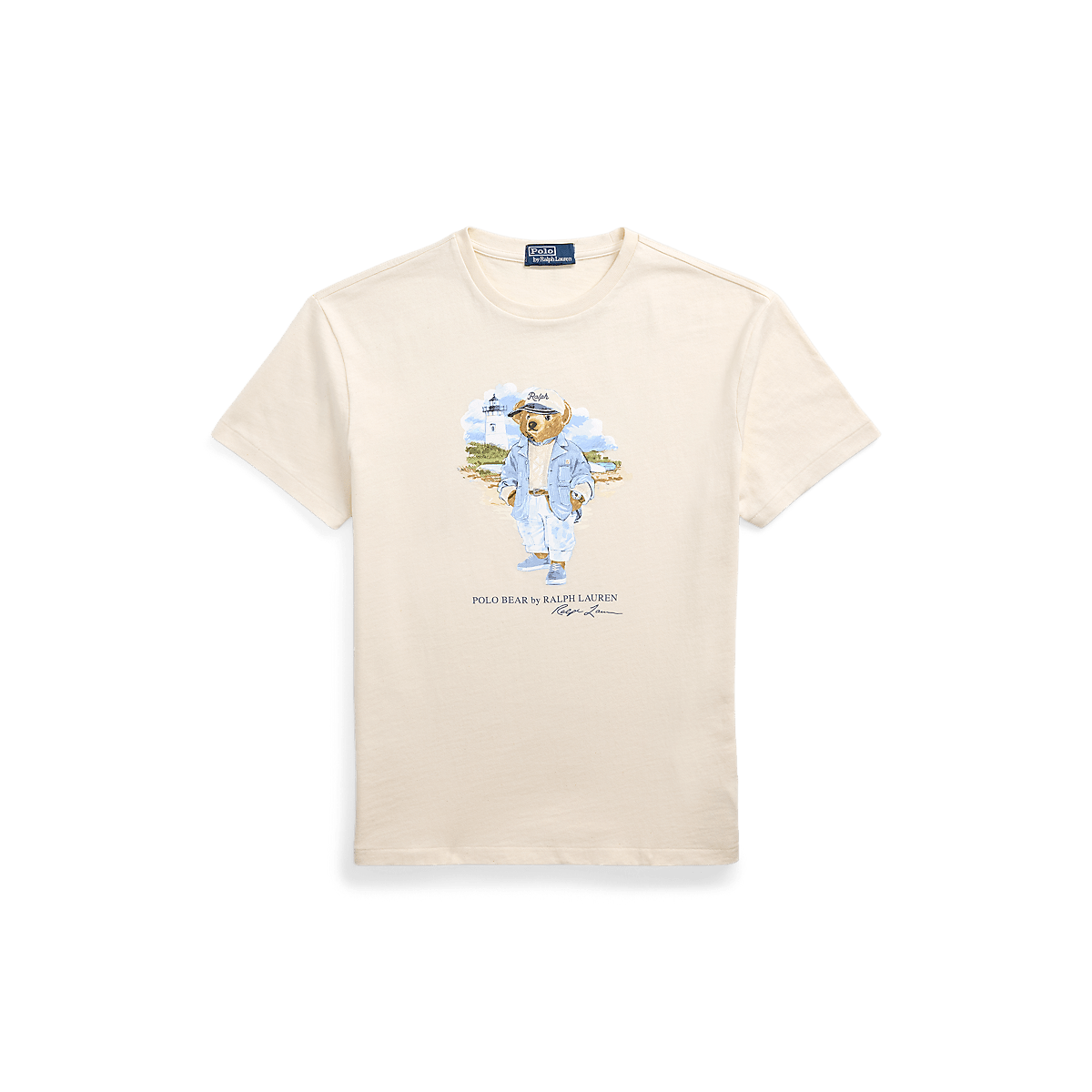 POLO RALPH LAUREN - T-shirt Polo Bear Custom Slim Fit jersey Beige - Lothaire