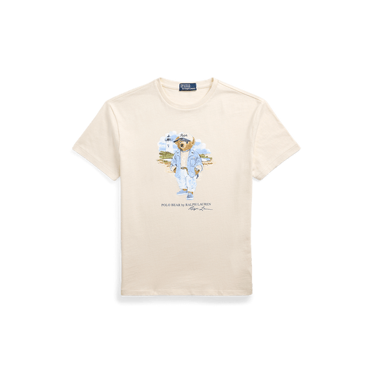 POLO RALPH LAUREN - T-shirt Polo Bear Custom Slim Fit jersey Beige - Lothaire