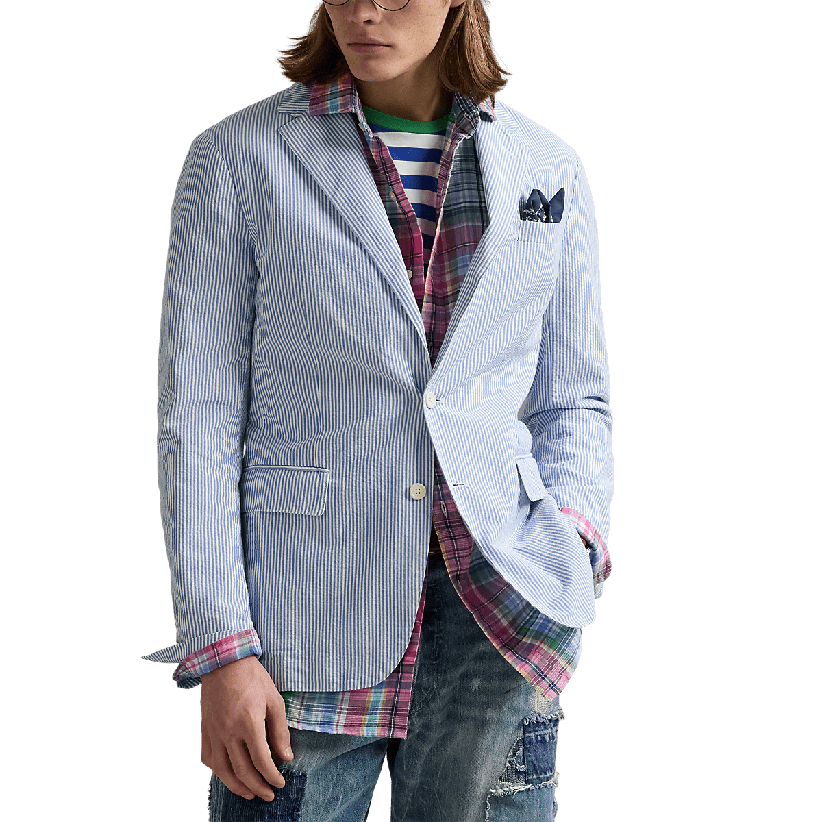POLO RALPH LAUREN - Veste de costume Polo Soft Modern Fit Bleu e Blanc