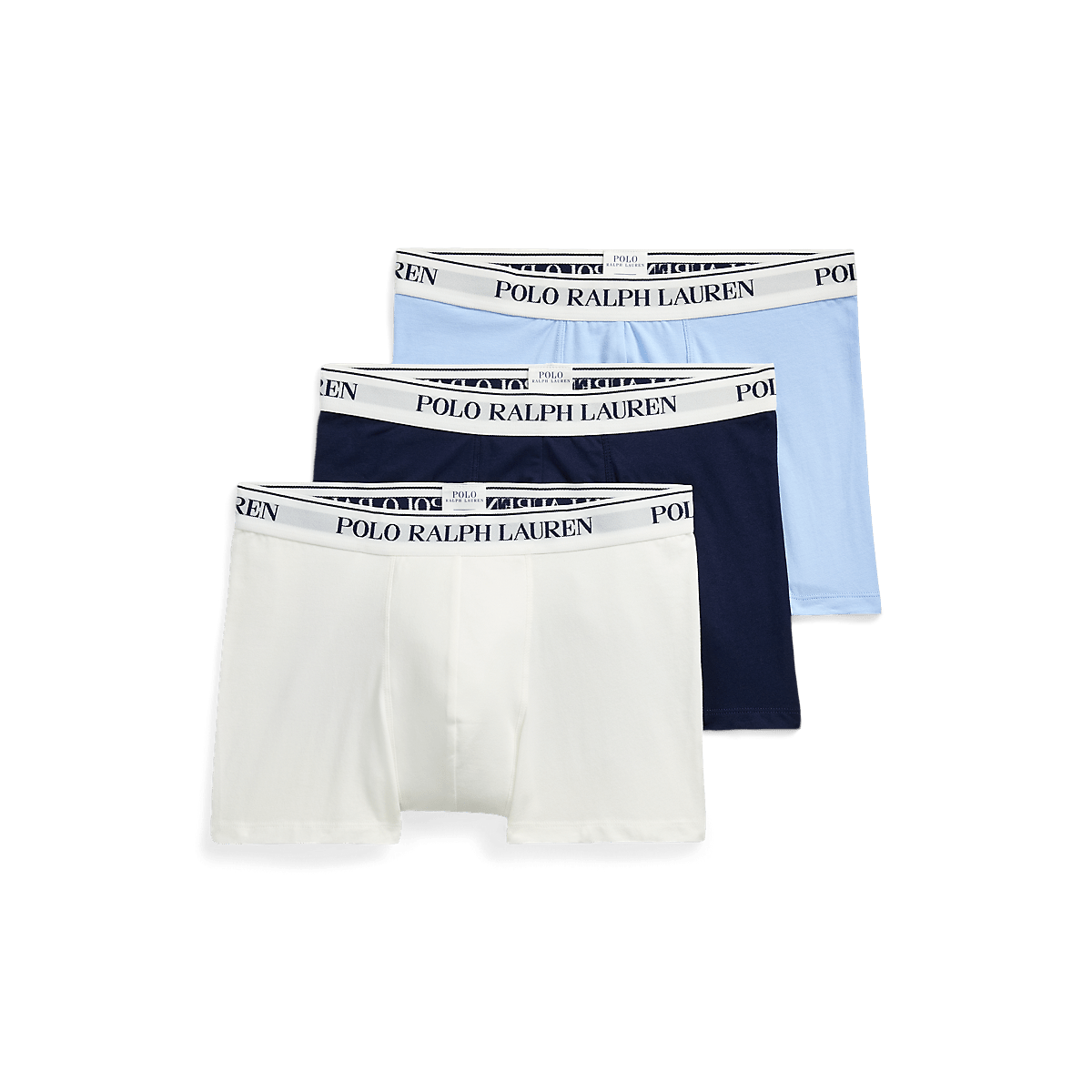 RALPH LAUREN - 3 slips - boxers classiques coton stretch Bleu - Lothaire