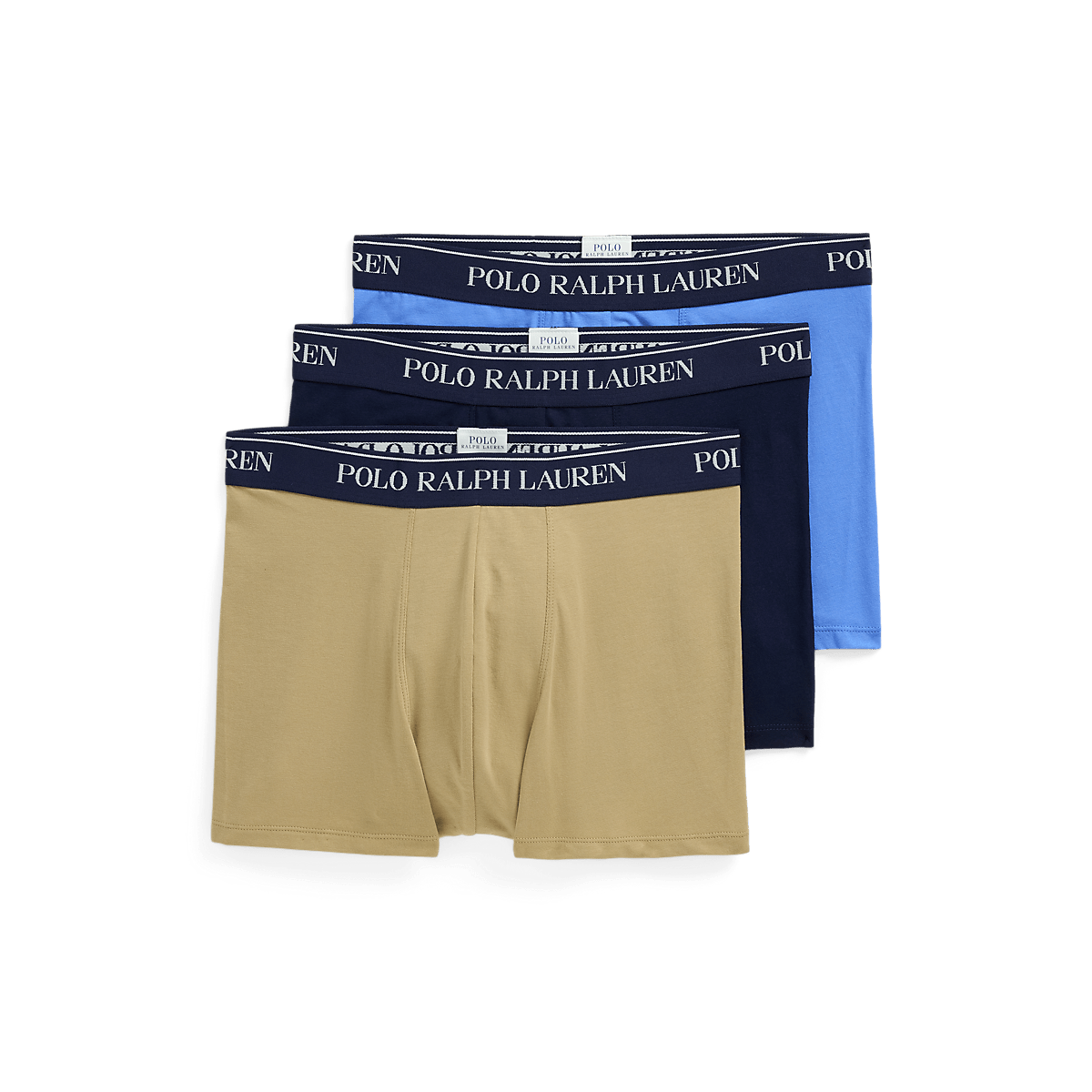 RALPH LAUREN - 3 slips - boxers classiques coton stretch Maron, Noir et Bleu - Lothaire