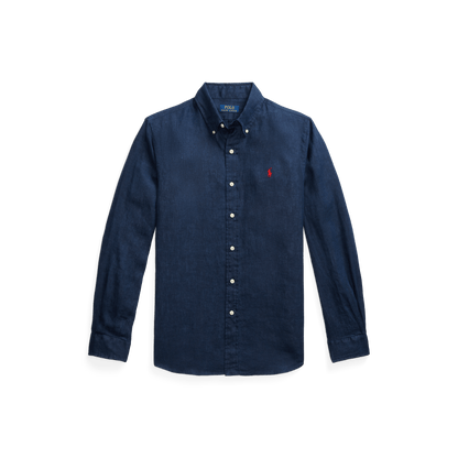 RALPH LAUREN - Chemise en lin Custom Fit Bleu marine - Lothaire