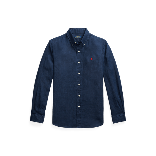 RALPH LAUREN - Chemise en lin Custom Fit Bleu marine - Lothaire