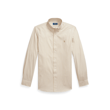 RALPH LAUREN - Chemise rayée ajustée popeline stretch Beige - Lothaire