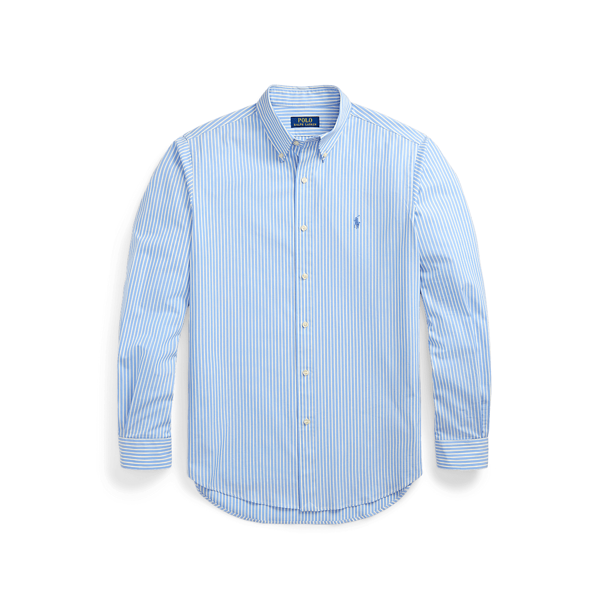 RALPH LAUREN - Chemise rayée ajustée popeline stretch Bleu - Lothaire