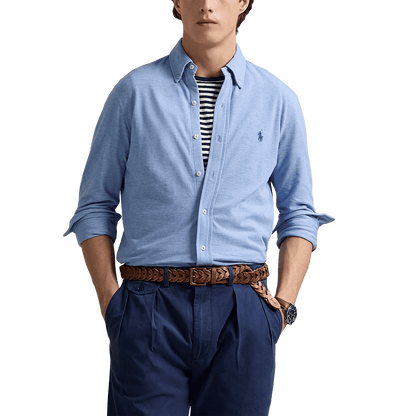 RALPH LAUREN - Chemise ultra-légère en coton piqué Bleu