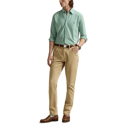 RALPH LAUREN - Chemise ultra-légère en coton piqué Vert d'eau