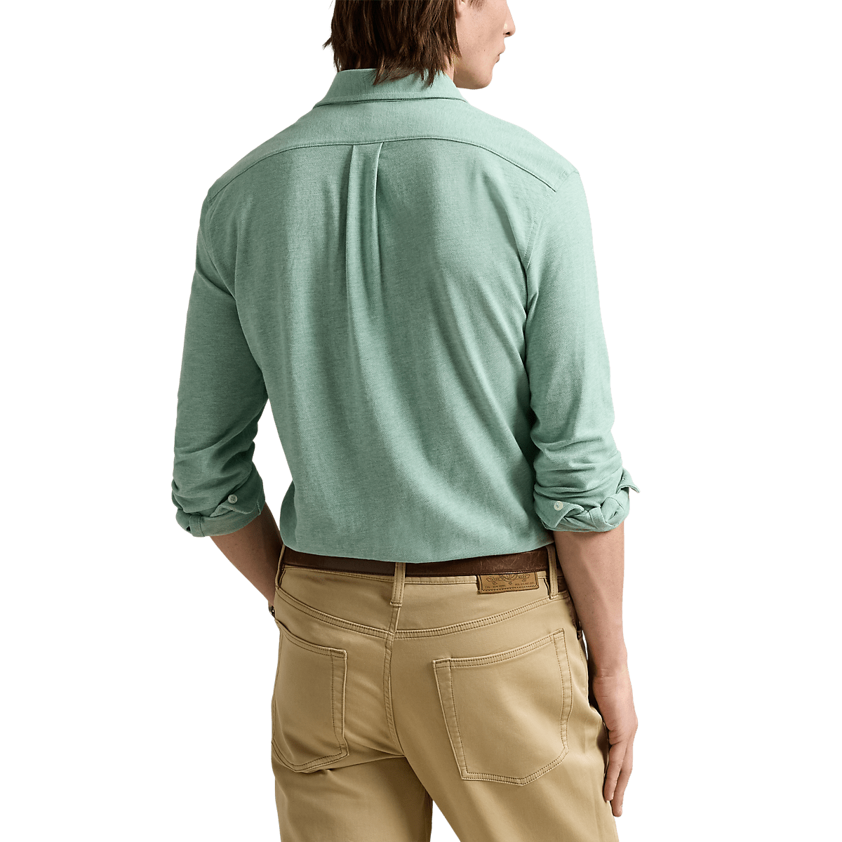 RALPH LAUREN - Chemise ultra-légère en coton piqué Vert d'eau