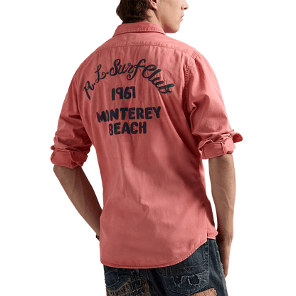 RALPH LAUREN - Chemise workwear brodée classique chino Rouge