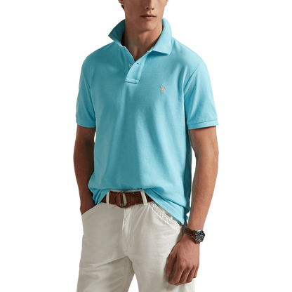 RALPH LAUREN - Le polo iconique en coton piqué Bleu ciel