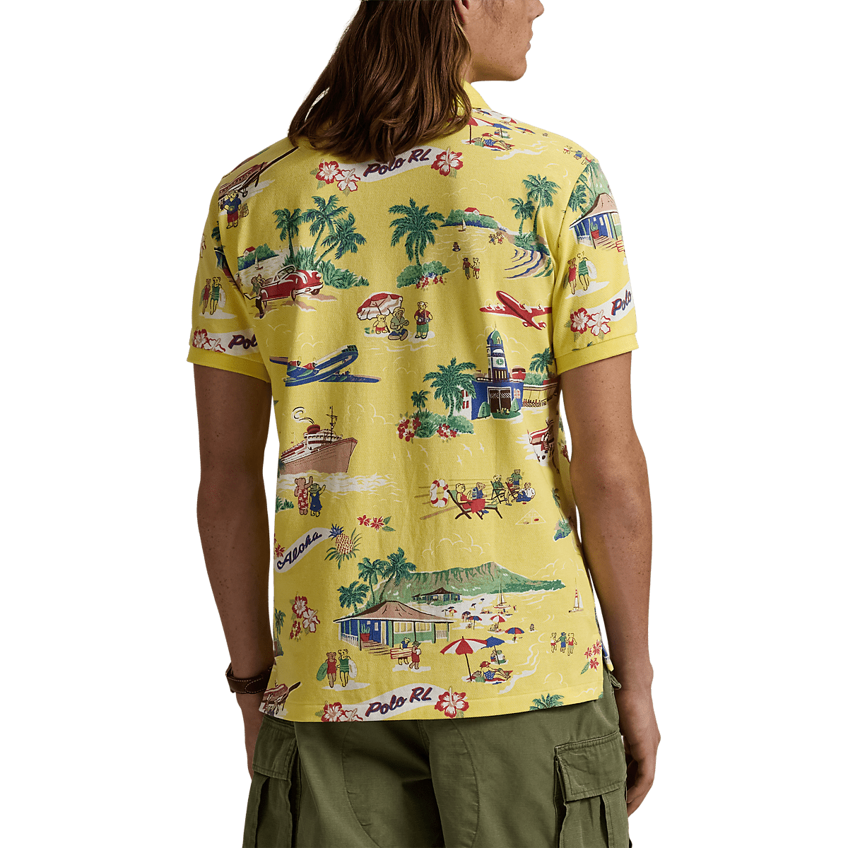 RALPH LAUREN - Polo ajusté Polo Bear en coton piqué Jaune
