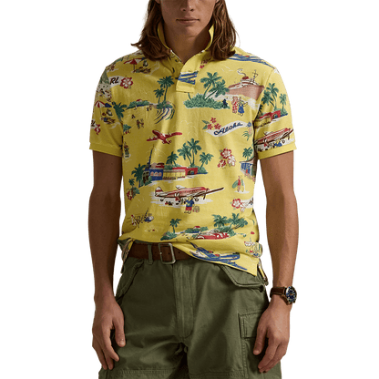 RALPH LAUREN - Polo ajusté Polo Bear en coton piqué Jaune