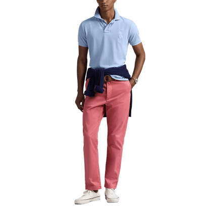 RALPH LAUREN - Polo Big Pony en piqué coupe ajustée Bleu ciel