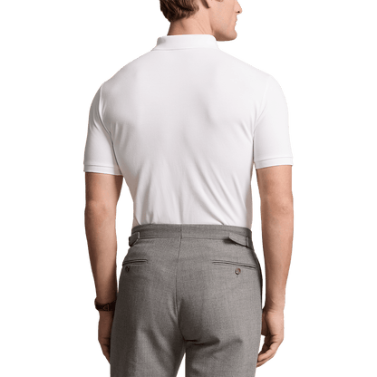 RALPH LAUREN - Polo en piqué stretch Custom Slim Fit Blanc