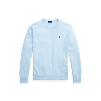 RALPH LAUREN - Pull Slim Fit en coton texturé Bleu ciel - Lothaire