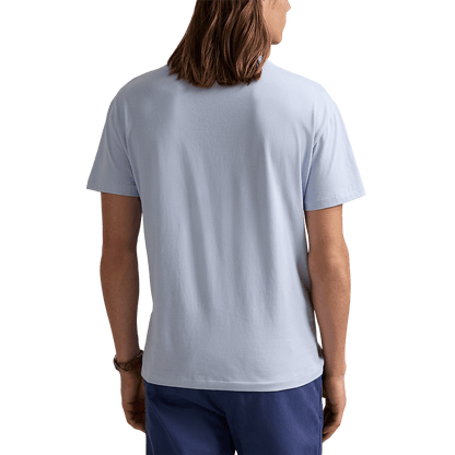 RALPH LAUREN - T-shirt à col rond Custom Slim Fit Bleu ciel